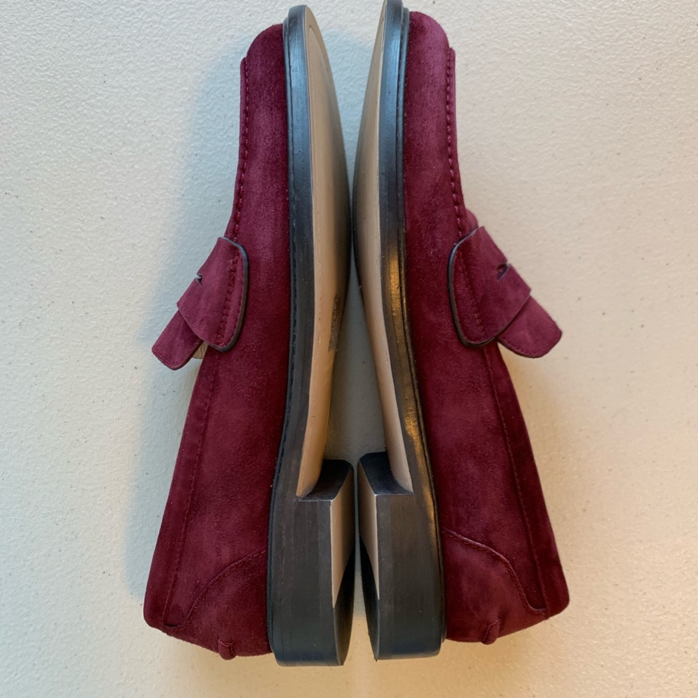 Stuart Weitzman Purple Suede Slip On Loafers - Picture 7 of 8